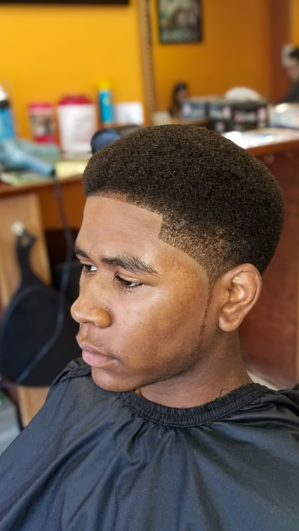 Freshly finished haircut at Northeast Barbershop